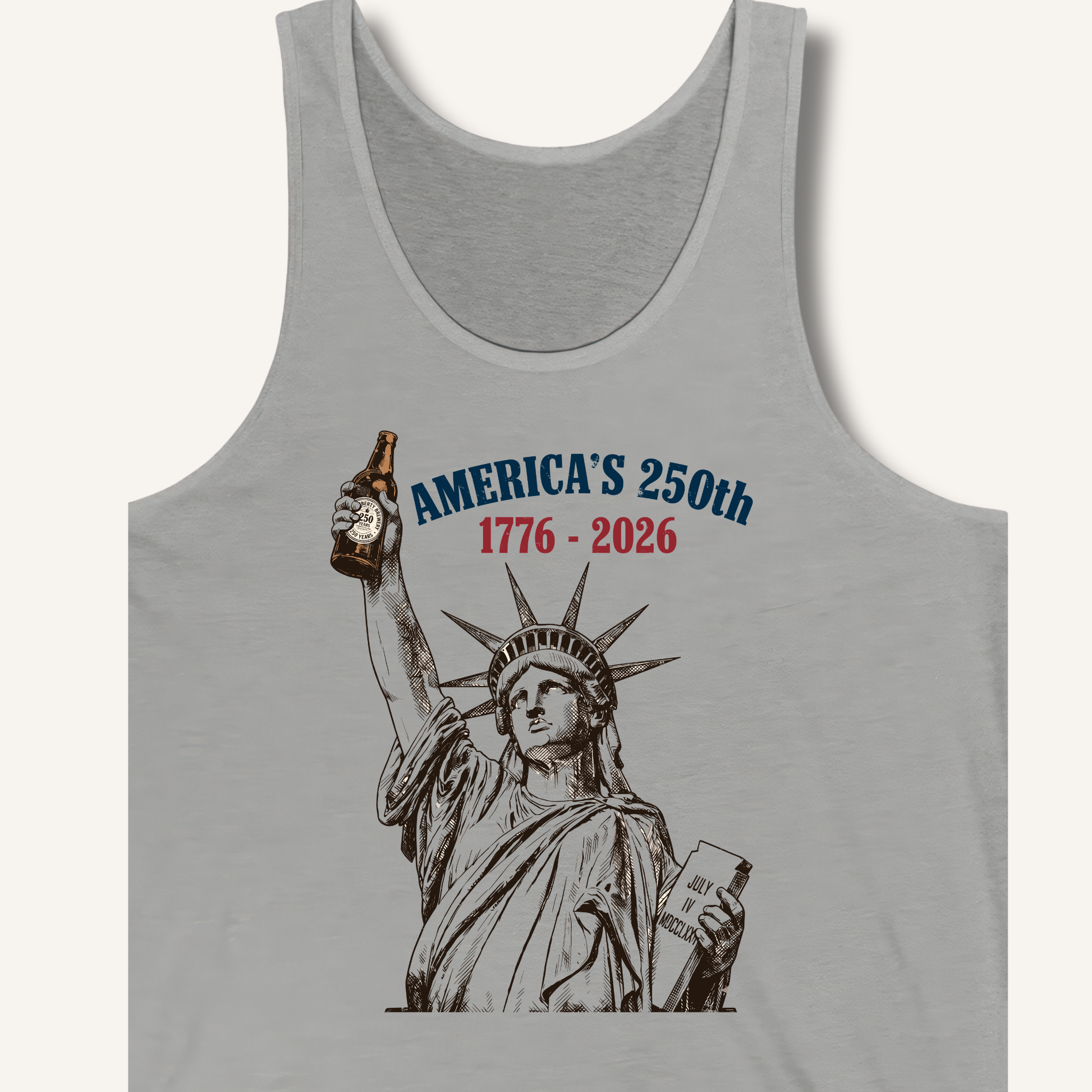 Lady Liberty's Beer Toast Tank – Athletic Heather