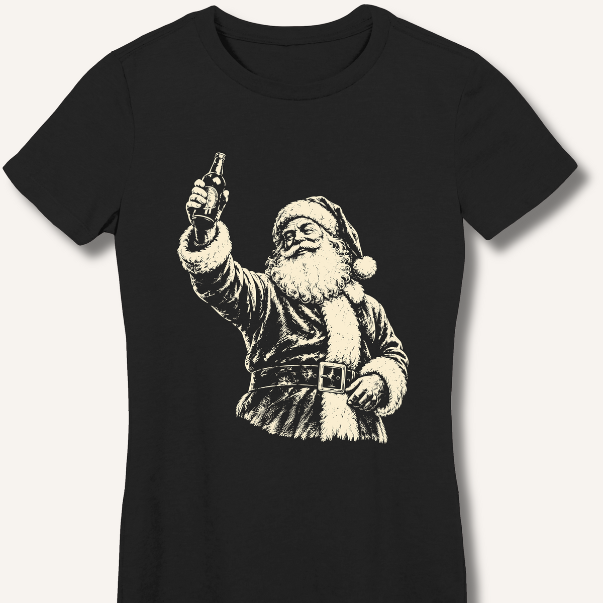 Santa's Toast Women's Fitted T-Shirt – Black