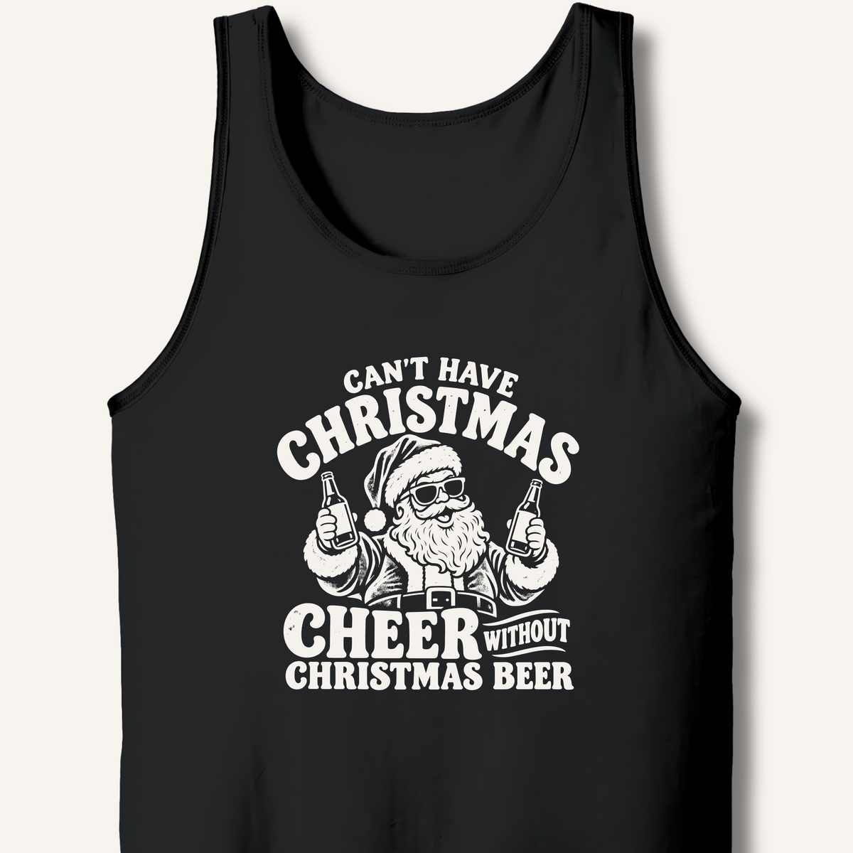 Can't Have Christmas Cheer Without Christmas Beer Tank – Black