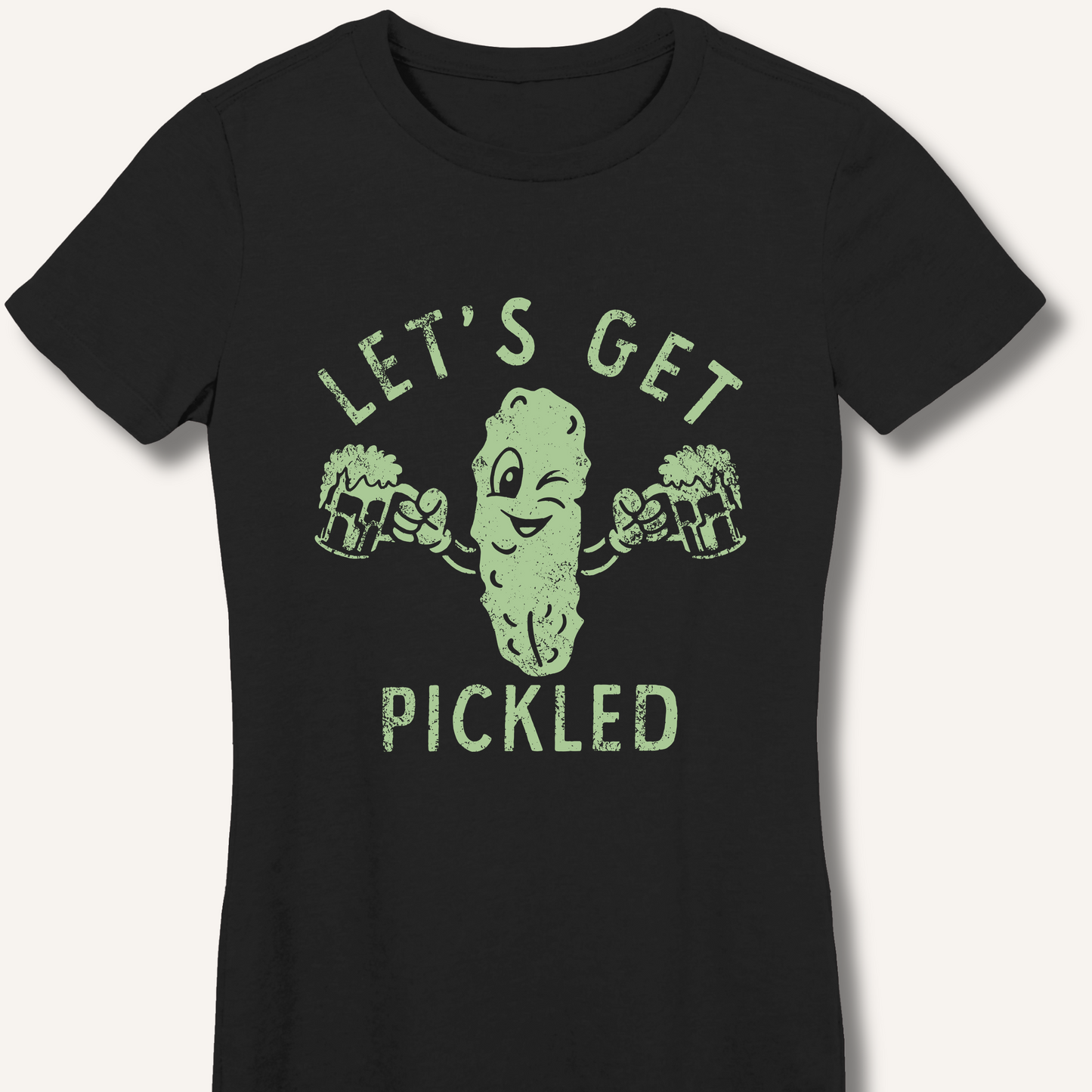 Let's Get Pickled Women's Fitted T-Shirt – Black