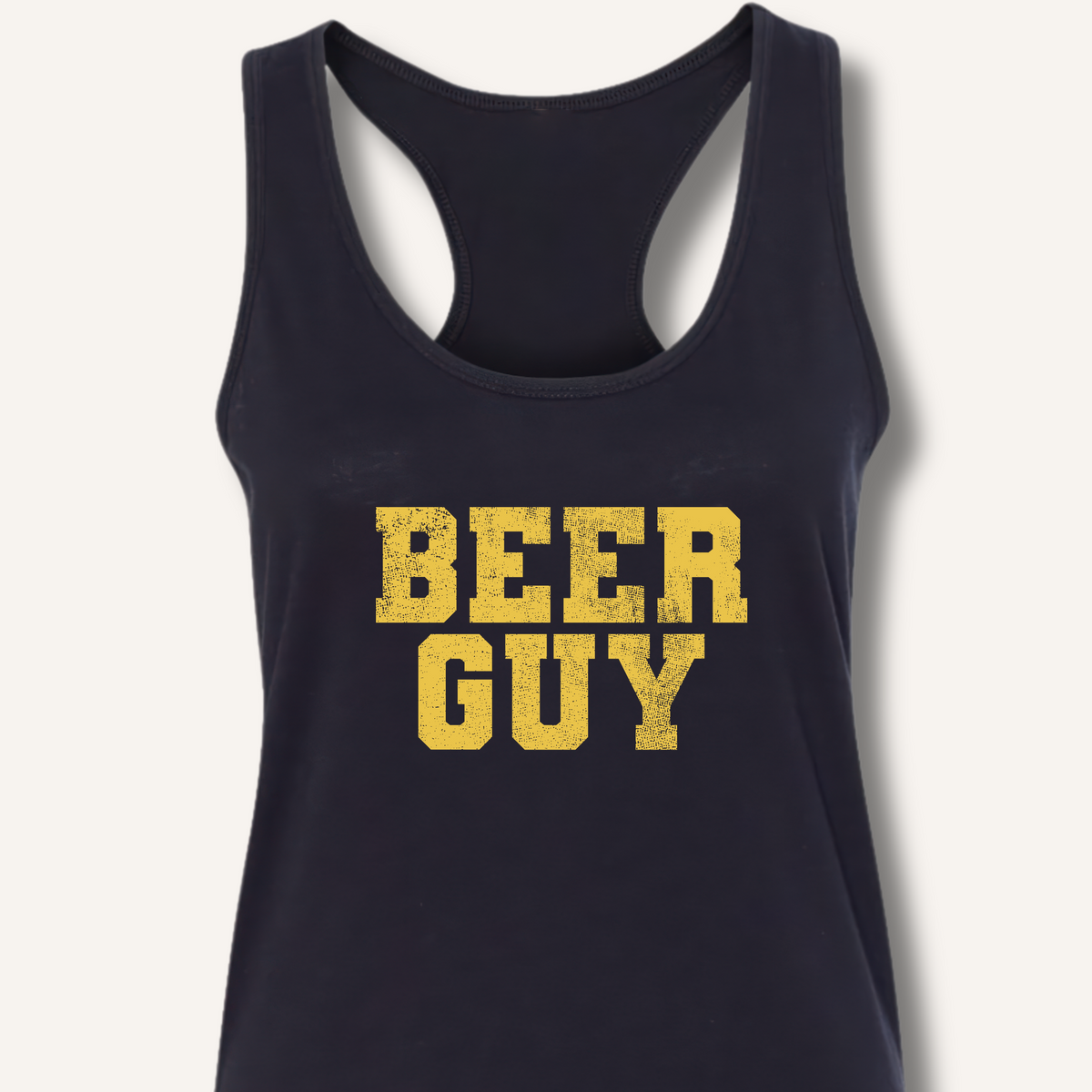 Beer Guy Racerback Tank – Solid Black