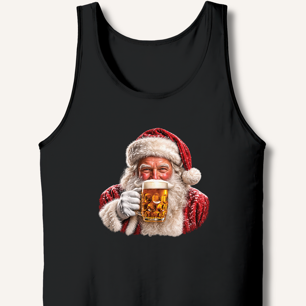 Santa Drinking Beer Tank – Black