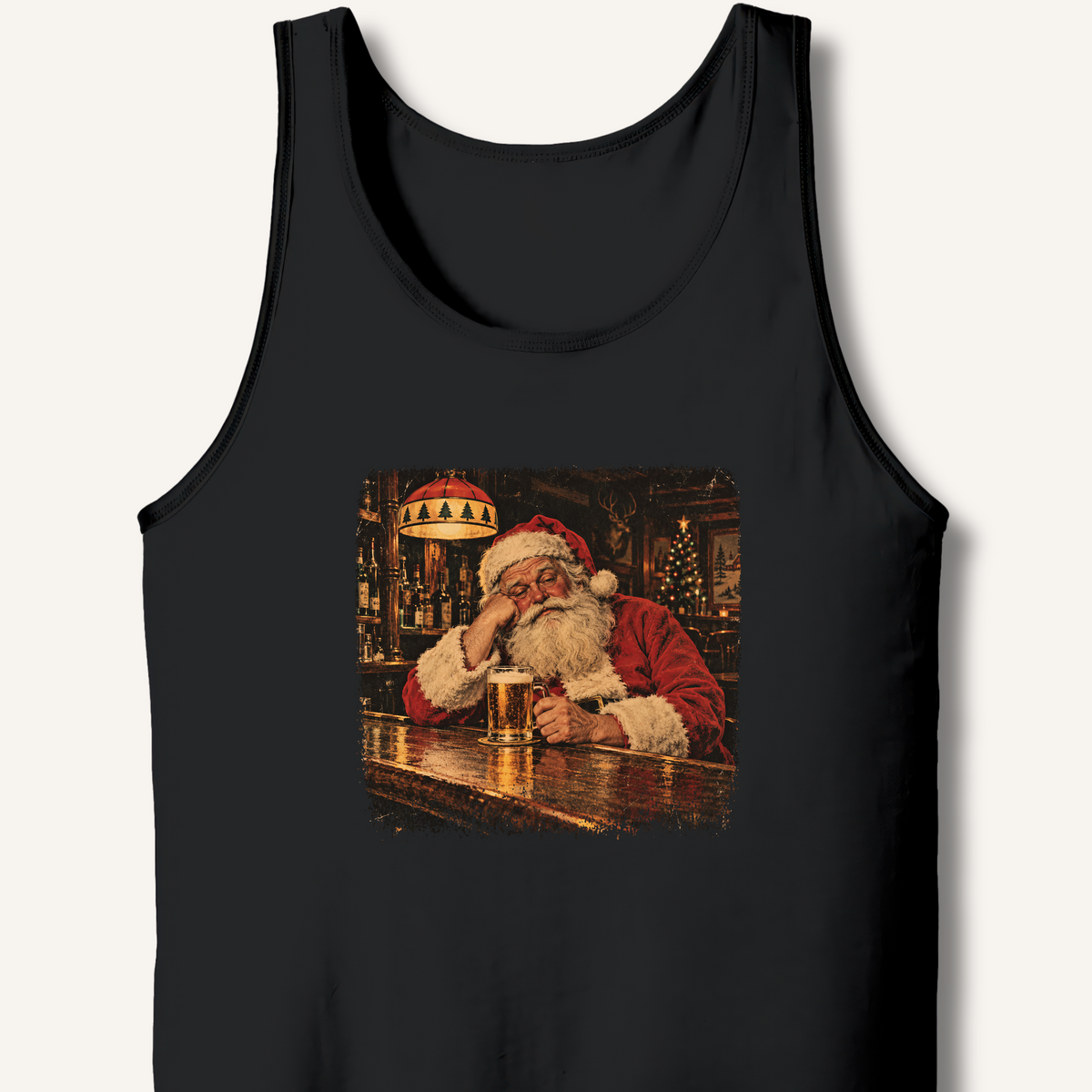 Santa At The Bar Tank – Black