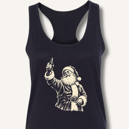 Santa's Toast Racerback Tank – Solid Black