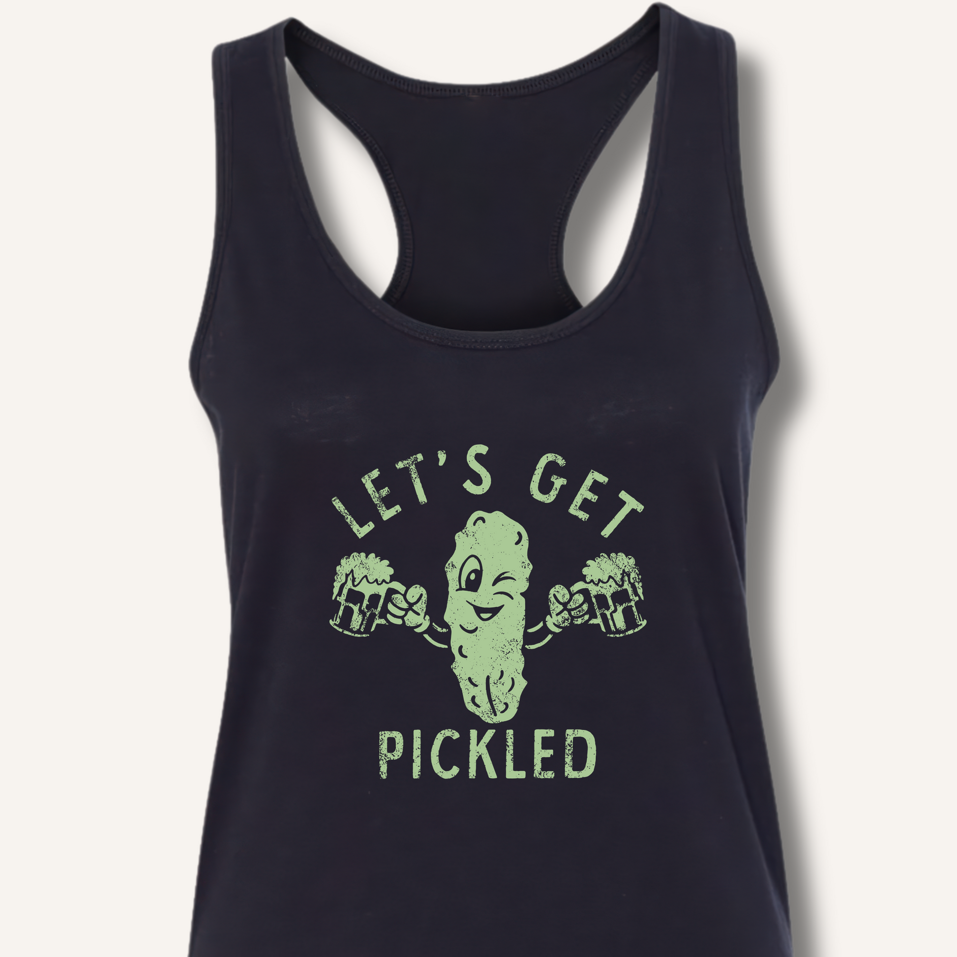 Let's Get Pickled Racerback Tank – Solid Black