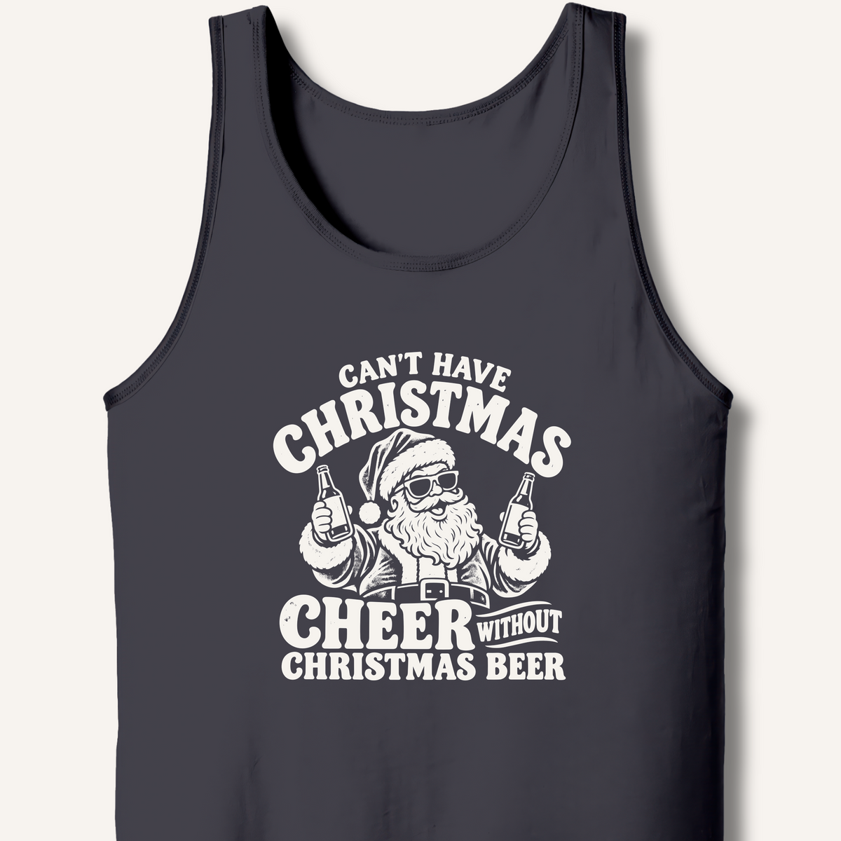 Can't Have Christmas Cheer Without Christmas Beer Tank – Dark Grey
