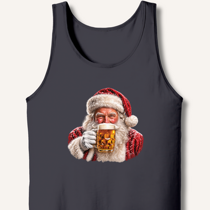 Santa Drinking Beer Tank – Dark Grey