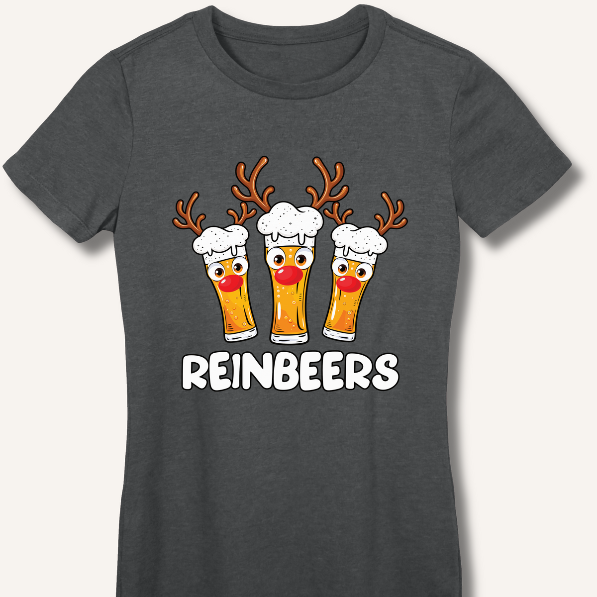 Reinbeers Women's Fitted T-Shirt – Dark Heather