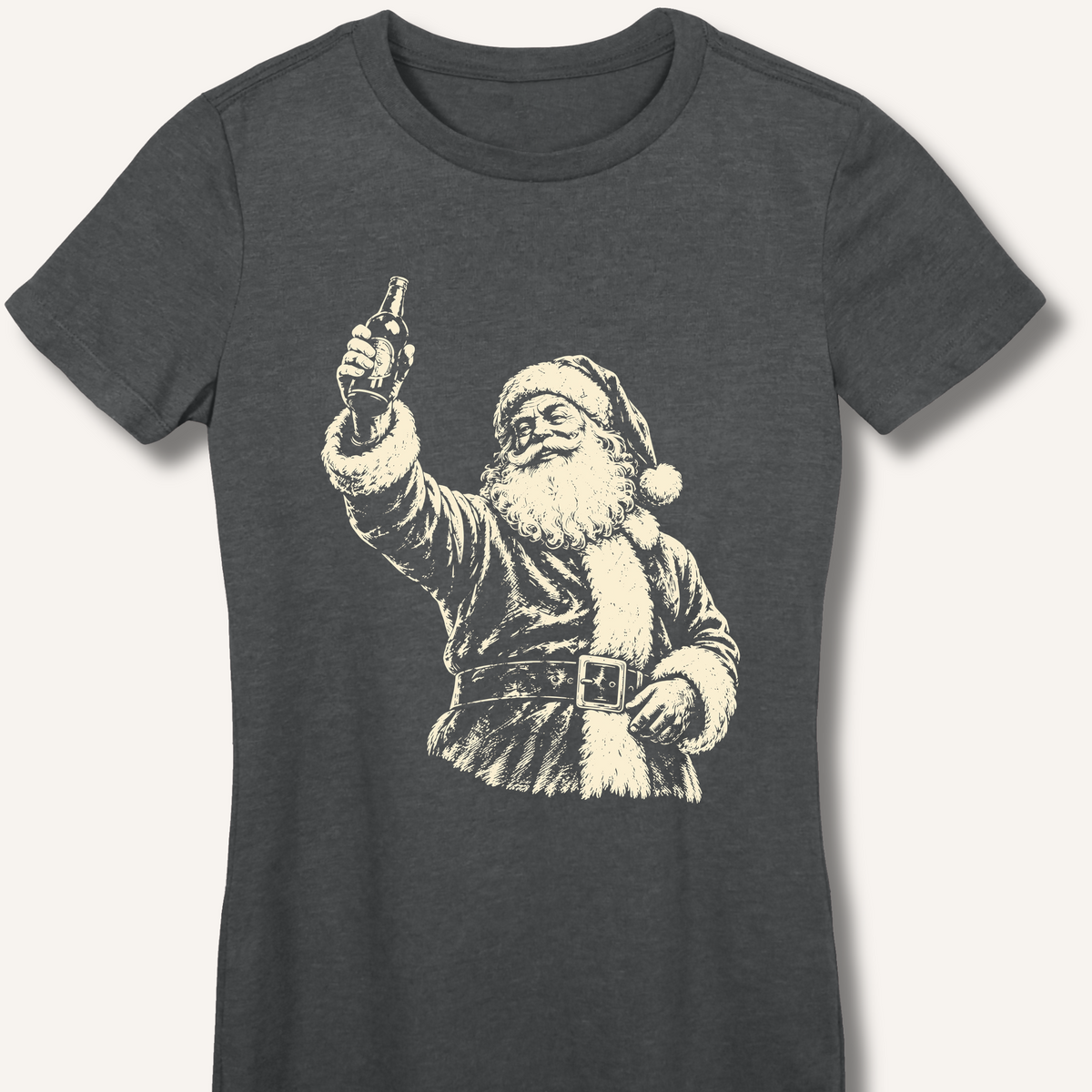 Santa's Toast Women's Fitted T-Shirt – Dark Heather