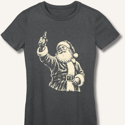 Santa's Toast Women's Fitted T-Shirt – Dark Heather