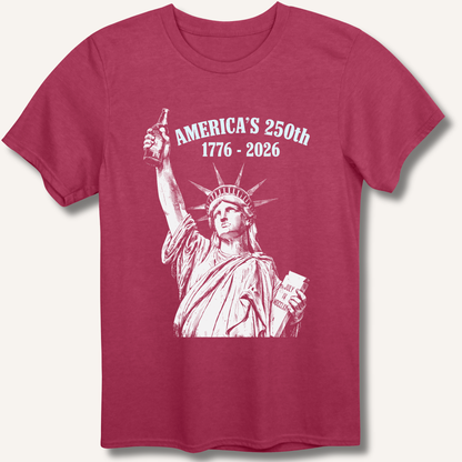 Lady Liberty's Beer Toast T-Shirt – Heather Cardinal