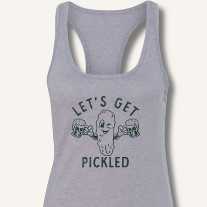 Let's Get Pickled Racerback Tank – Heather Grey