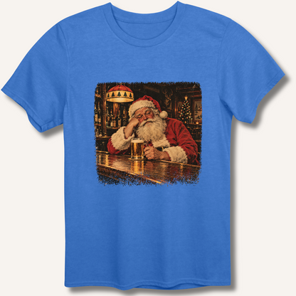 Santa At The Bar T-Shirt – Heather Royal
