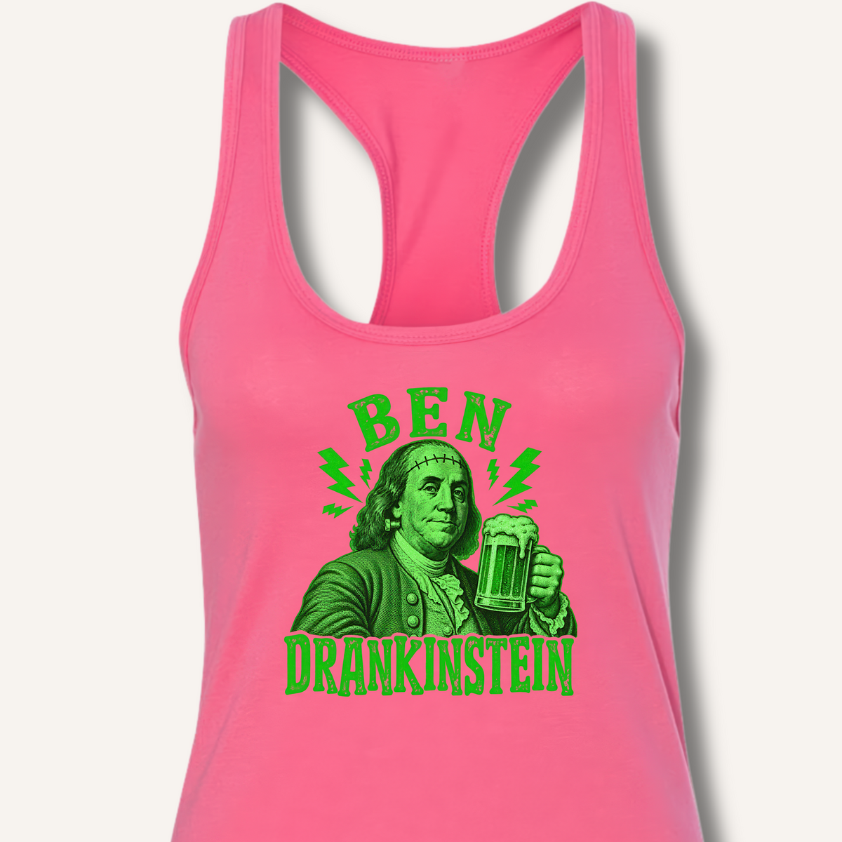 Ben Drankinstein Racerback Tank – Solid Hot Pink