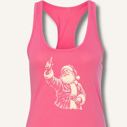 Santa's Toast Racerback Tank – Solid Hot Pink