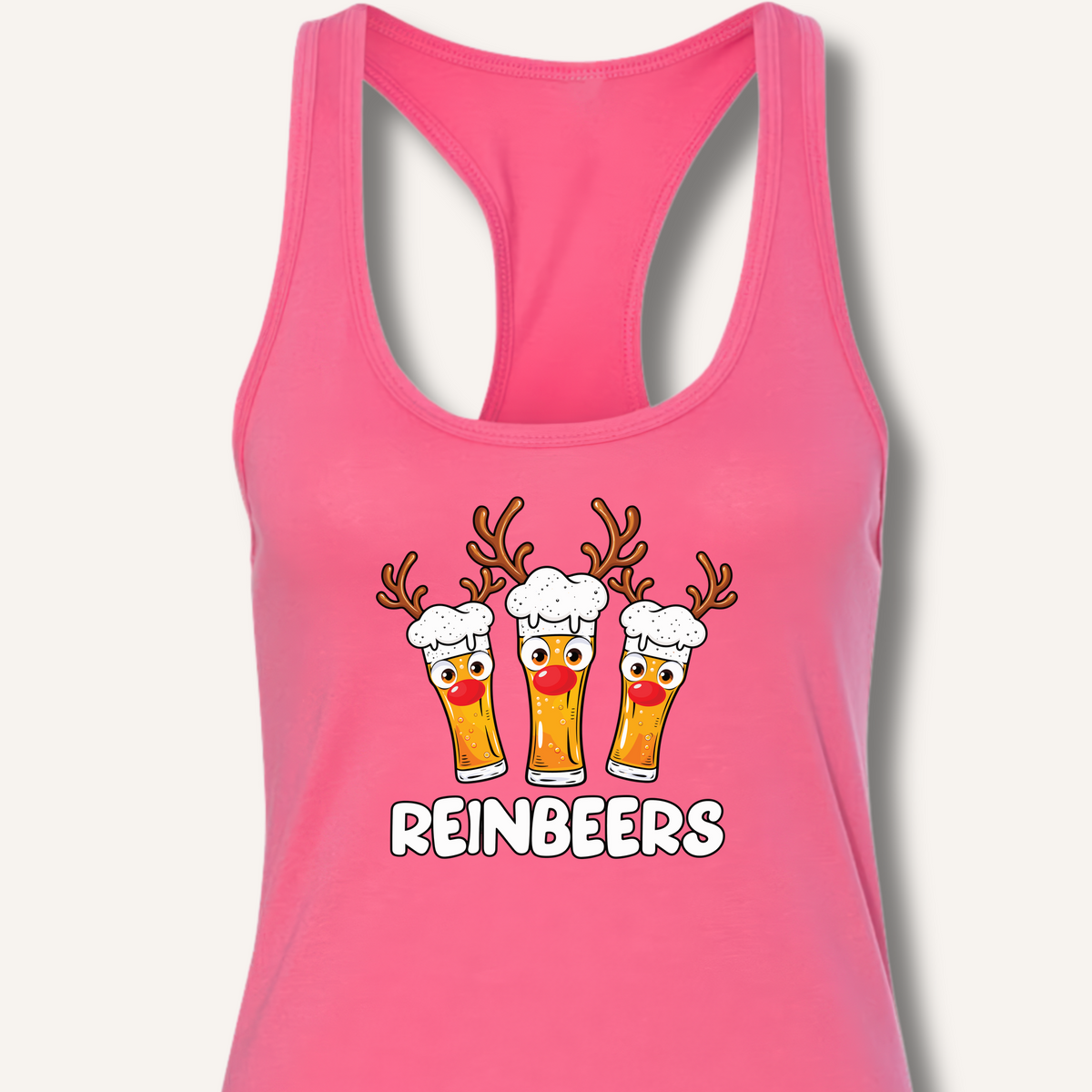 Reinbeers Racerback Tank – Solid Hot Pink