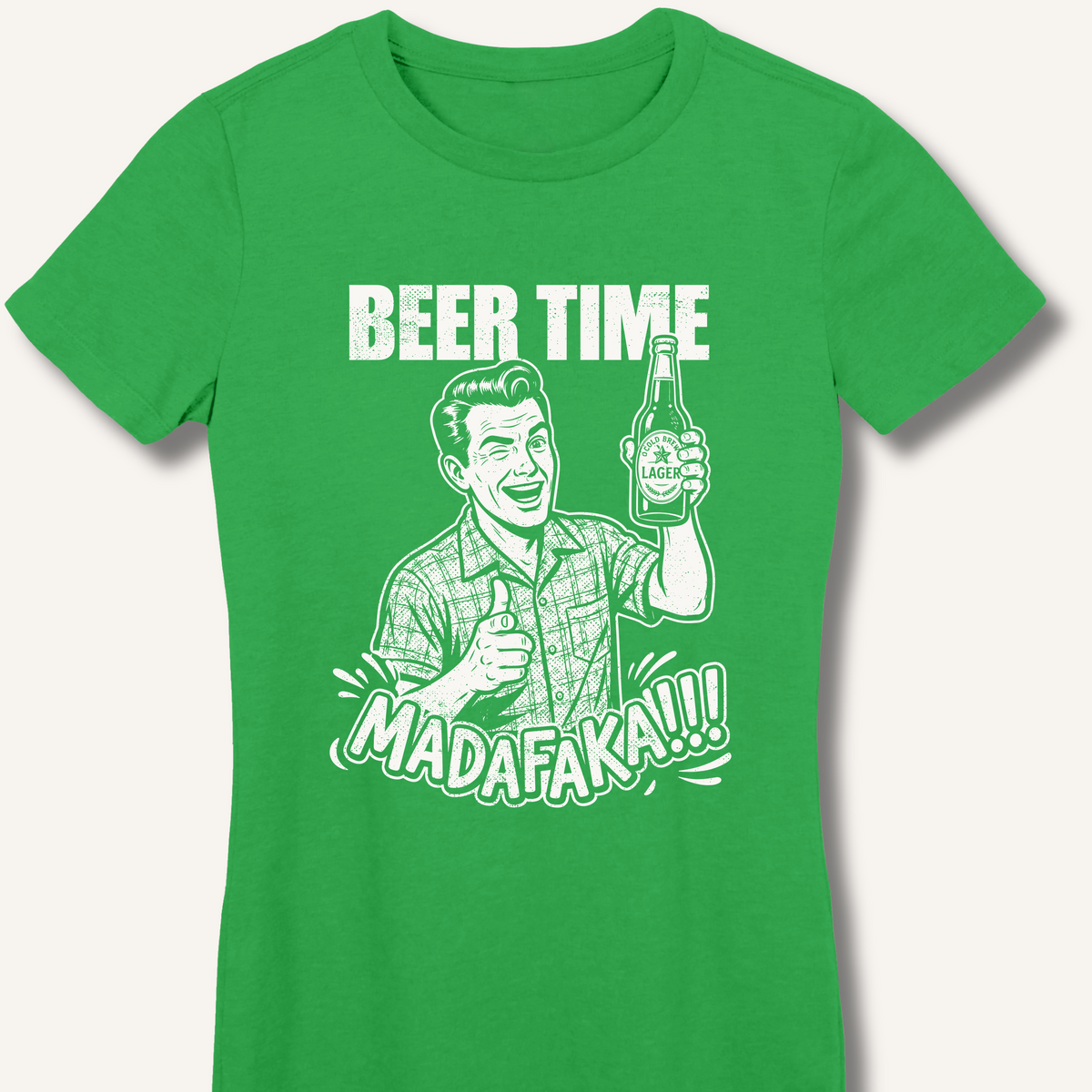 Beer Time Women's Fitted T-Shirt – Irish Green