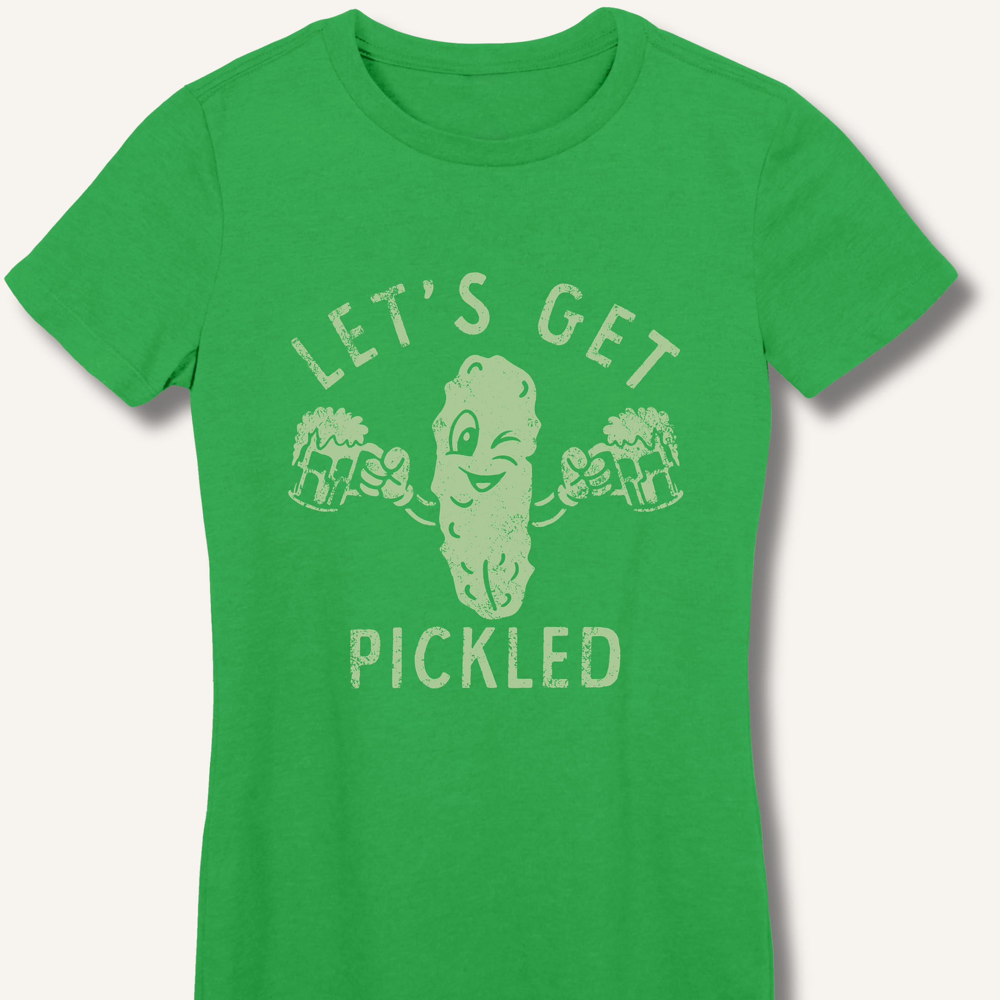 Let's Get Pickled Women's Fitted T-Shirt – Irish Green
