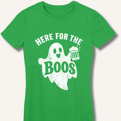 Here For The Boo's Women's Fitted T-Shirt – Irish Green