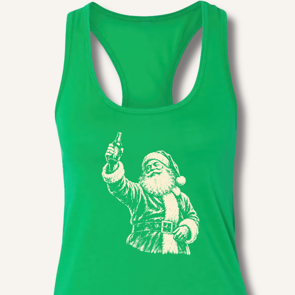 Santa's Toast Racerback Tank – Solid Kelly Green