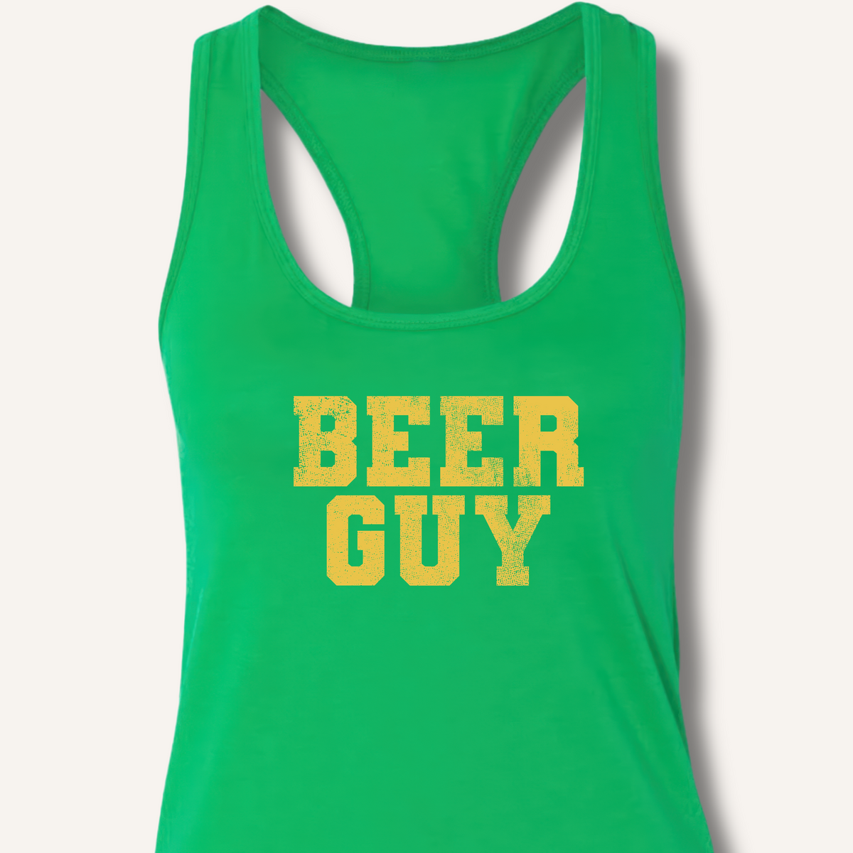 Beer Guy Racerback Tank – Solid Kelly Green