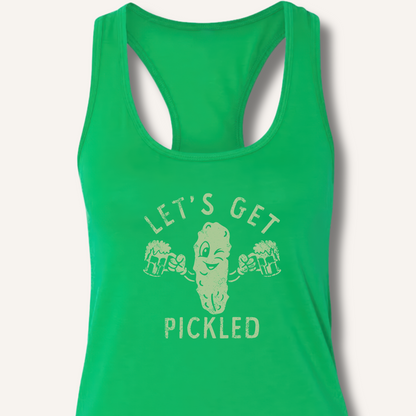 Let's Get Pickled Racerback Tank – Solid Kelly Green
