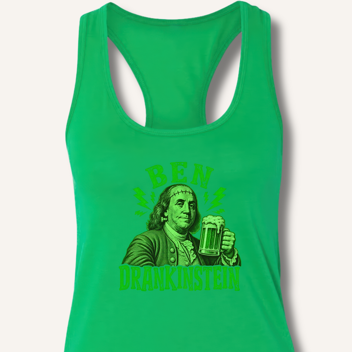 Ben Drankinstein Racerback Tank – Solid Kelly Green