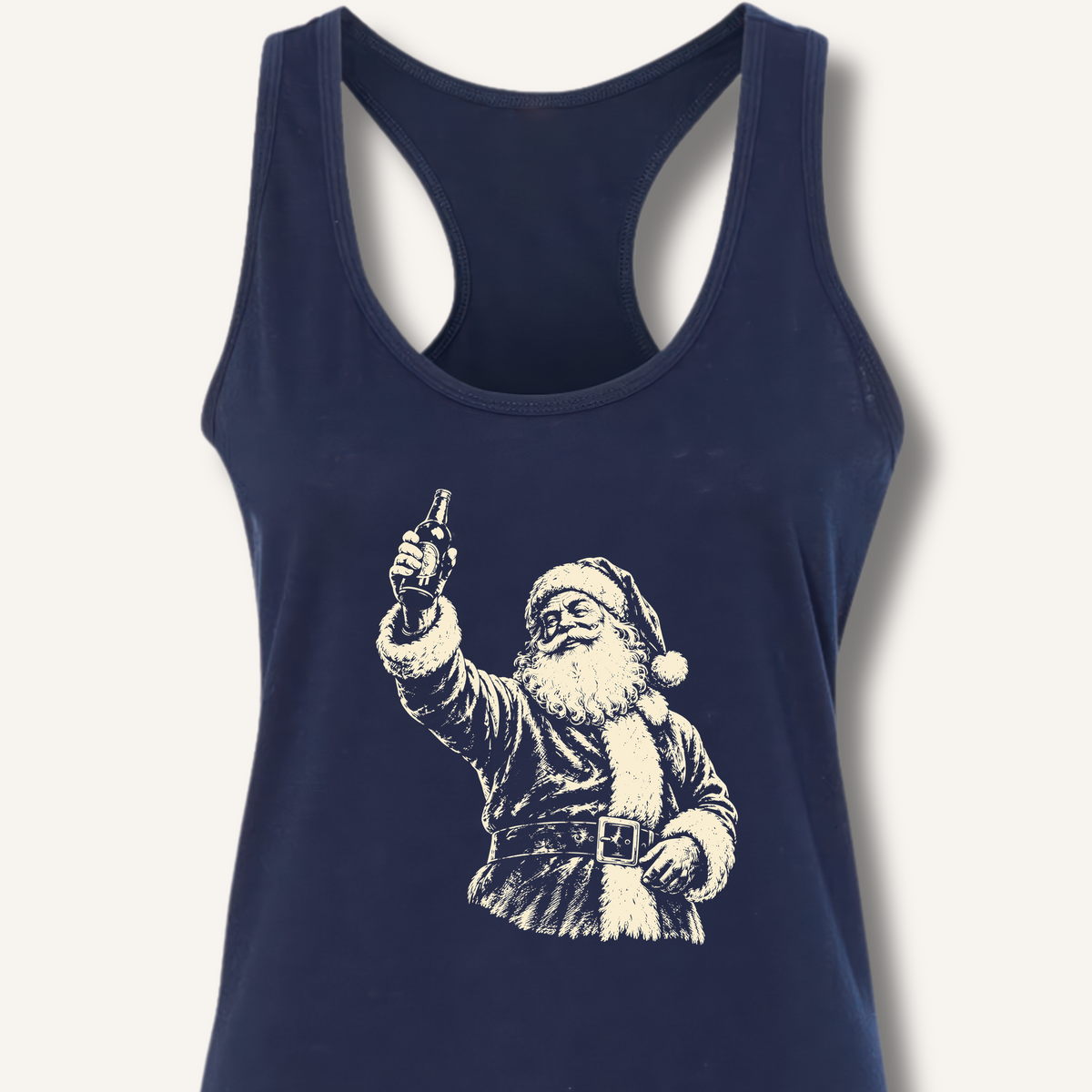 Santa's Toast Racerback Tank – Solid Midnight Navy