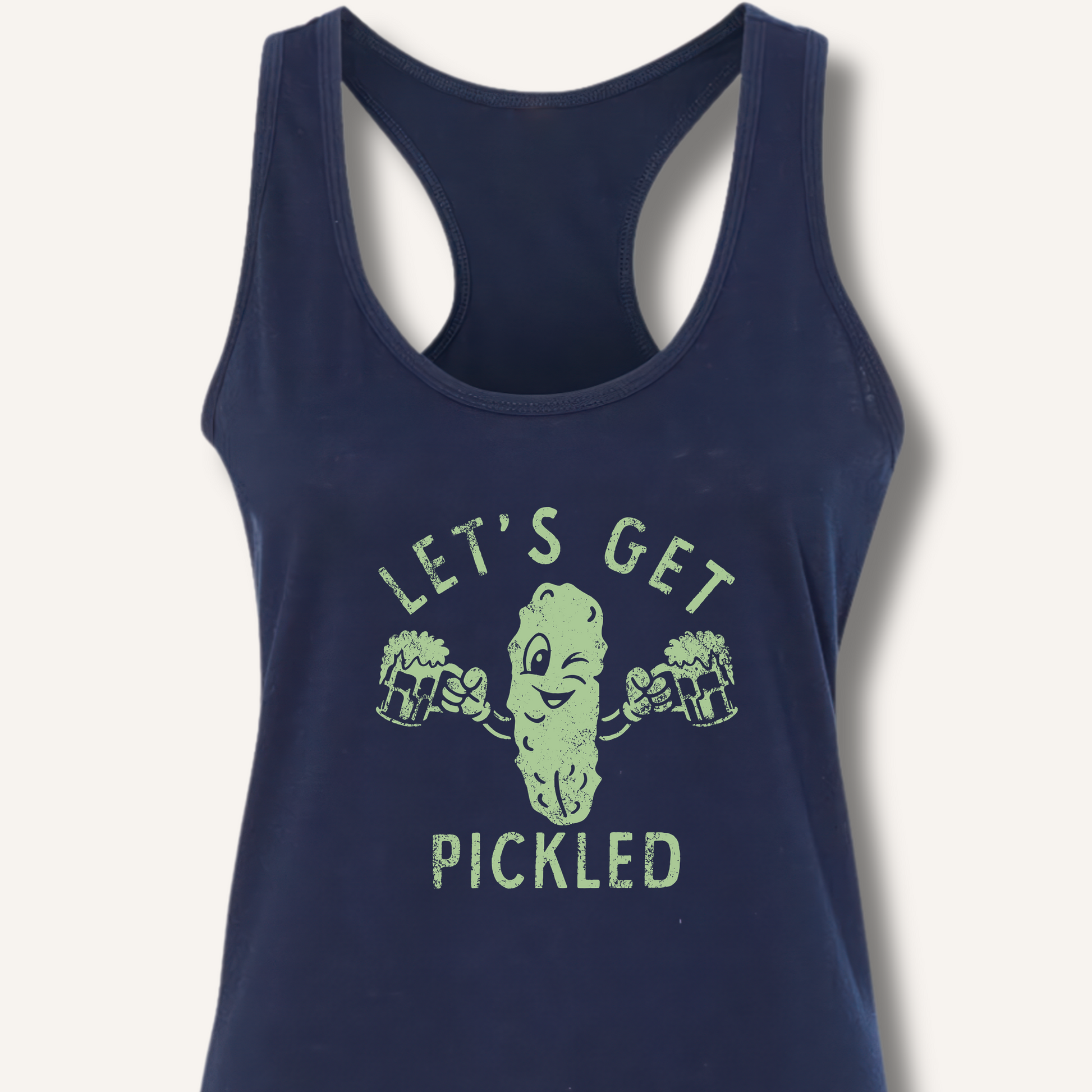 Let's Get Pickled Racerback Tank – Solid Midnight Navy