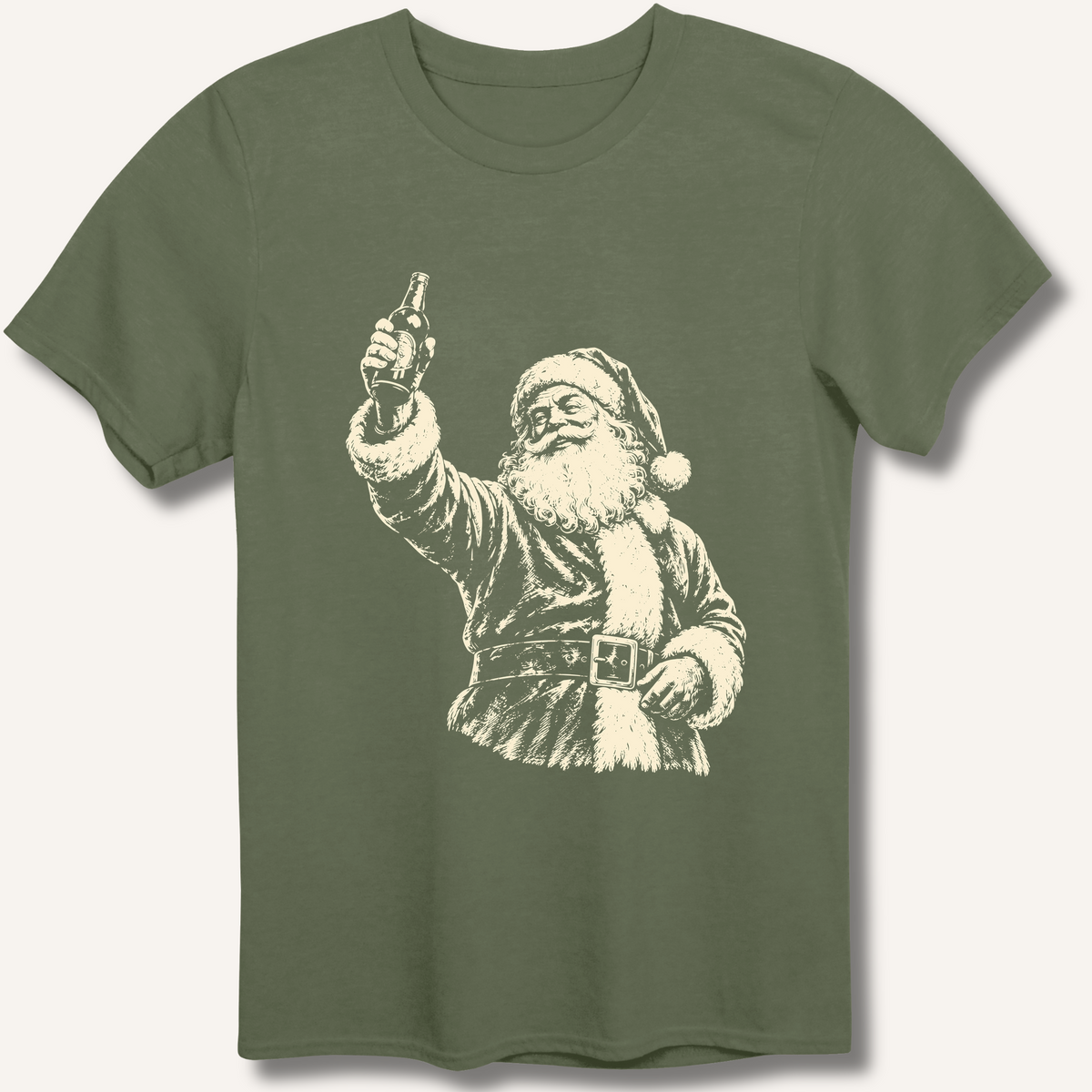 Santa's Toast T-Shirt – Military Green