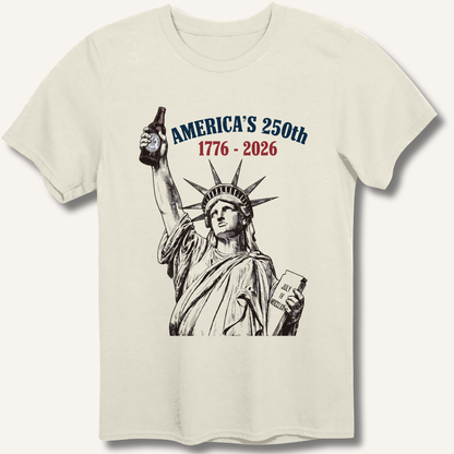 Lady Liberty's Beer Toast T-Shirt – Natural