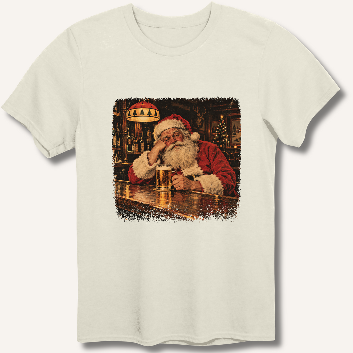 Santa At The Bar T-Shirt – Natural