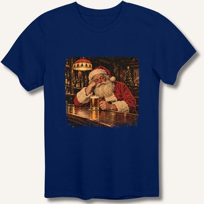Santa At The Bar T-Shirt – Navy