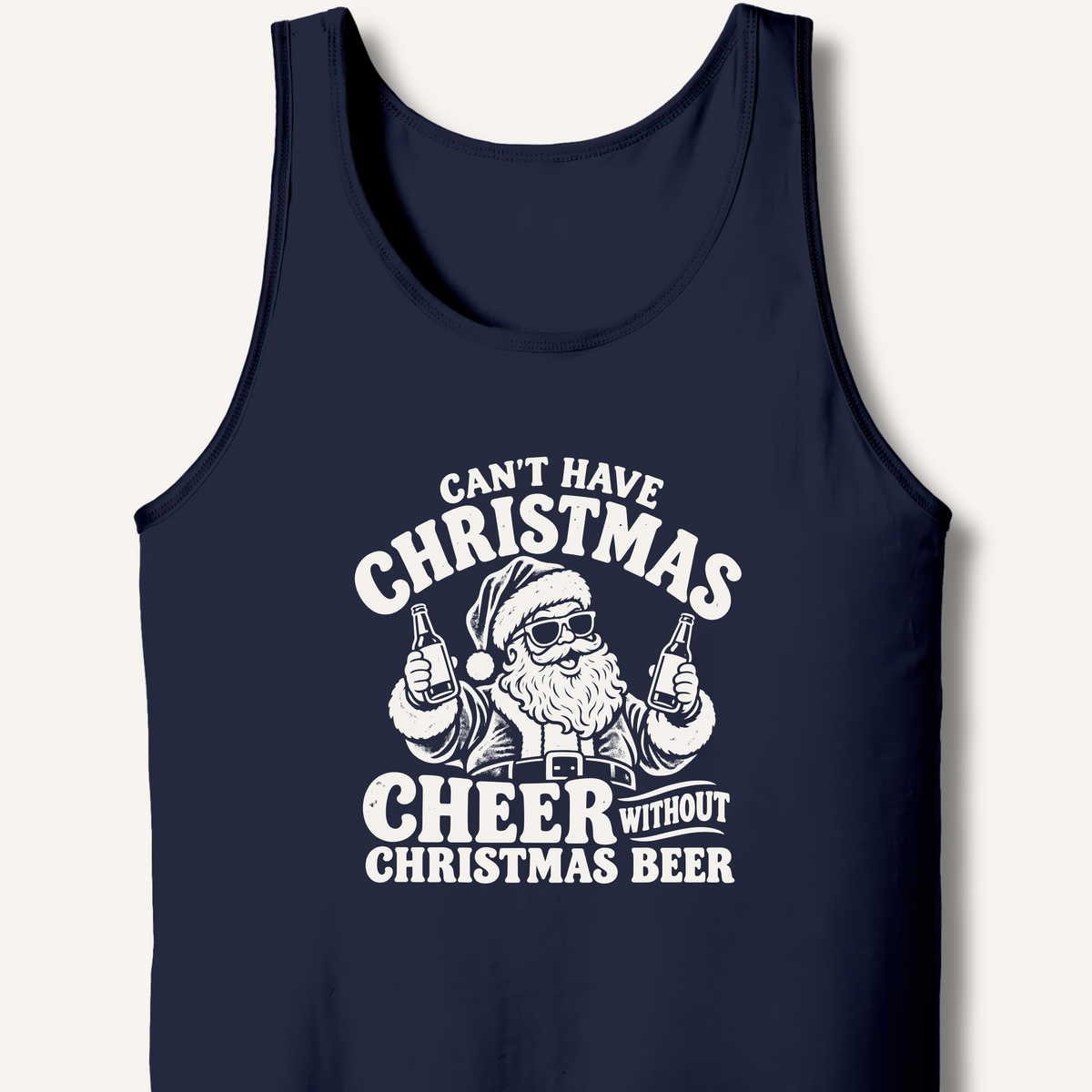 Can't Have Christmas Cheer Without Christmas Beer Tank – Navy