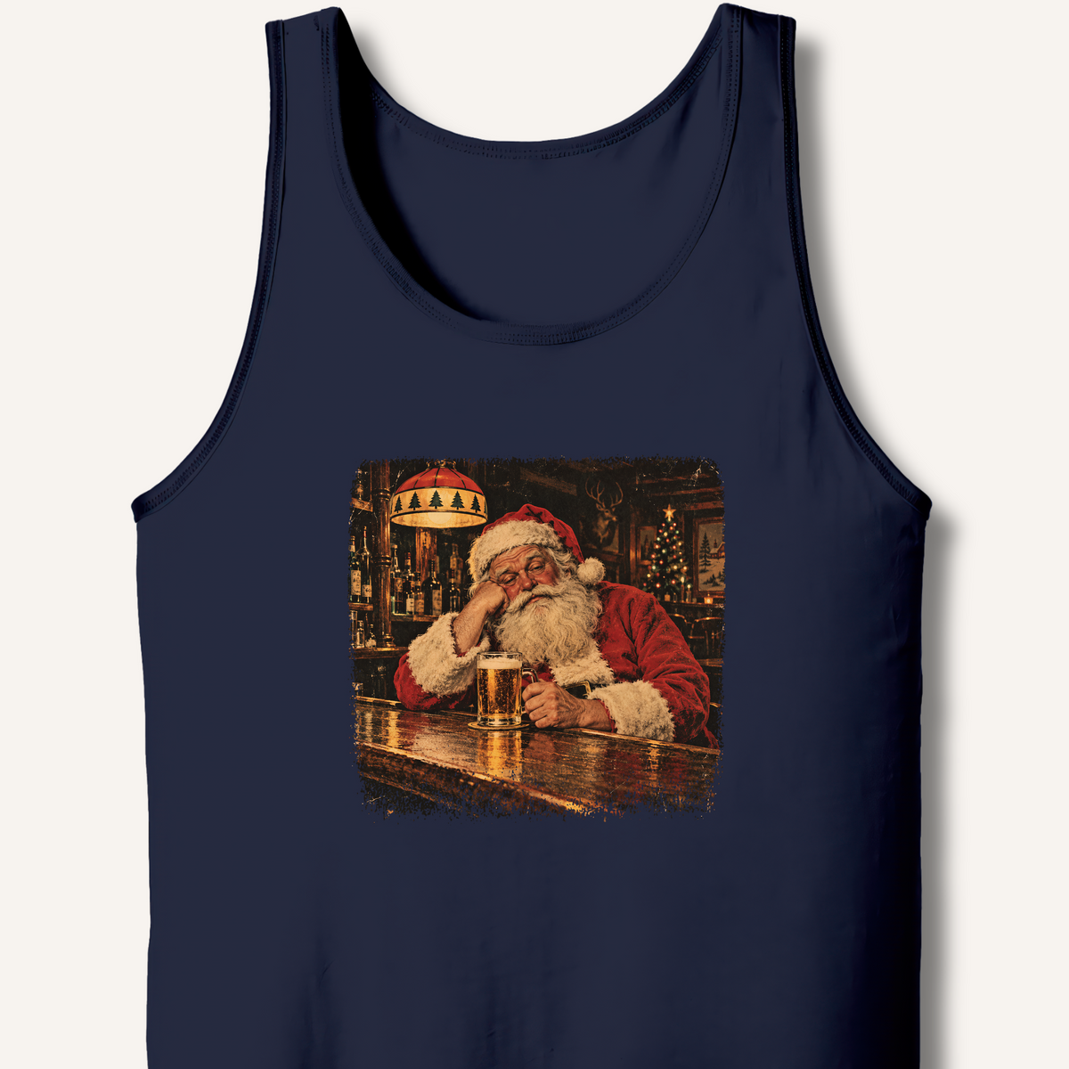 Santa At The Bar Tank – Navy