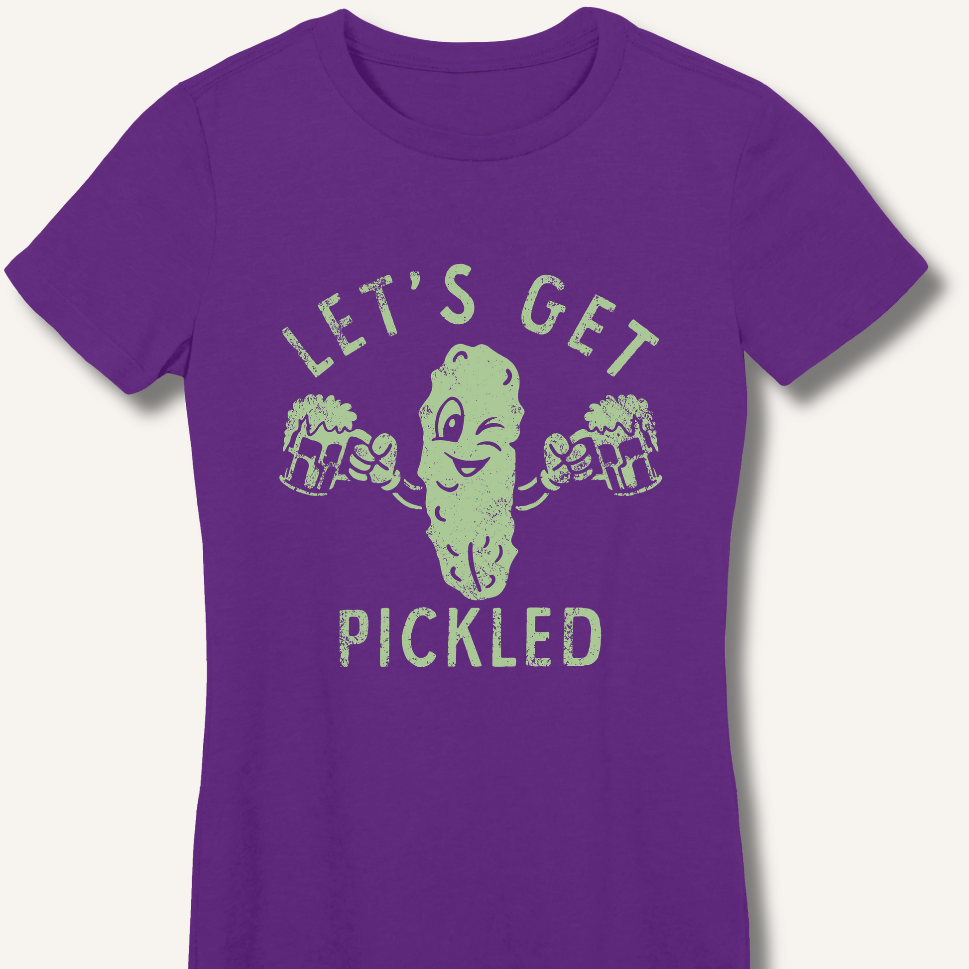 Let's Get Pickled Women's Fitted T-Shirt – Purple