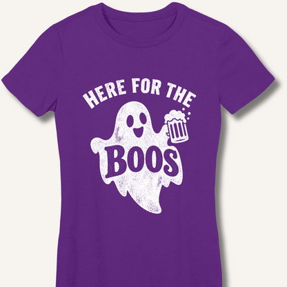 Here For The Boo's Women's Fitted T-Shirt – Purple