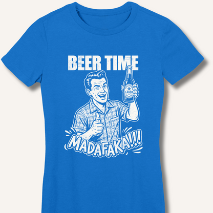 Beer Time Women's Fitted T-Shirt – Royal