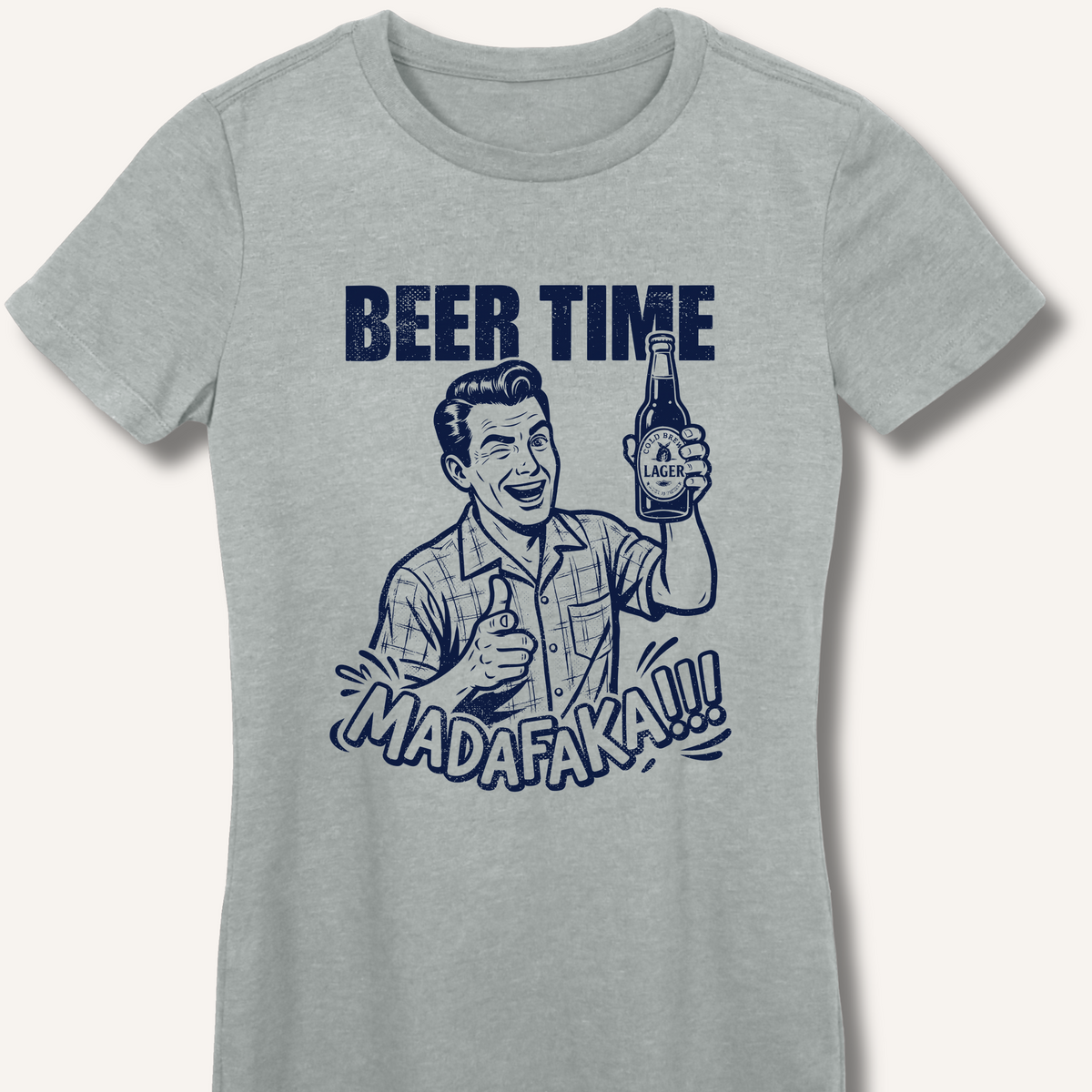 Beer Time Women's Fitted T-Shirt – Sport Grey