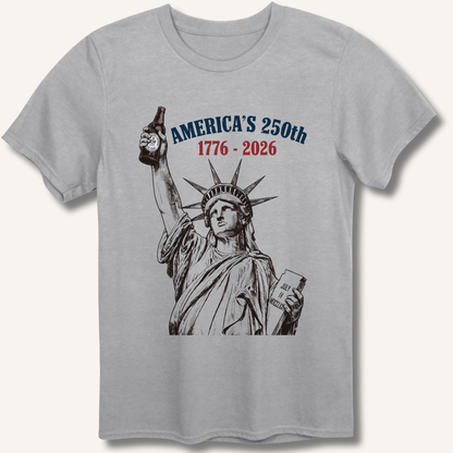 Lady Liberty's Beer Toast T-Shirt – Sport Grey
