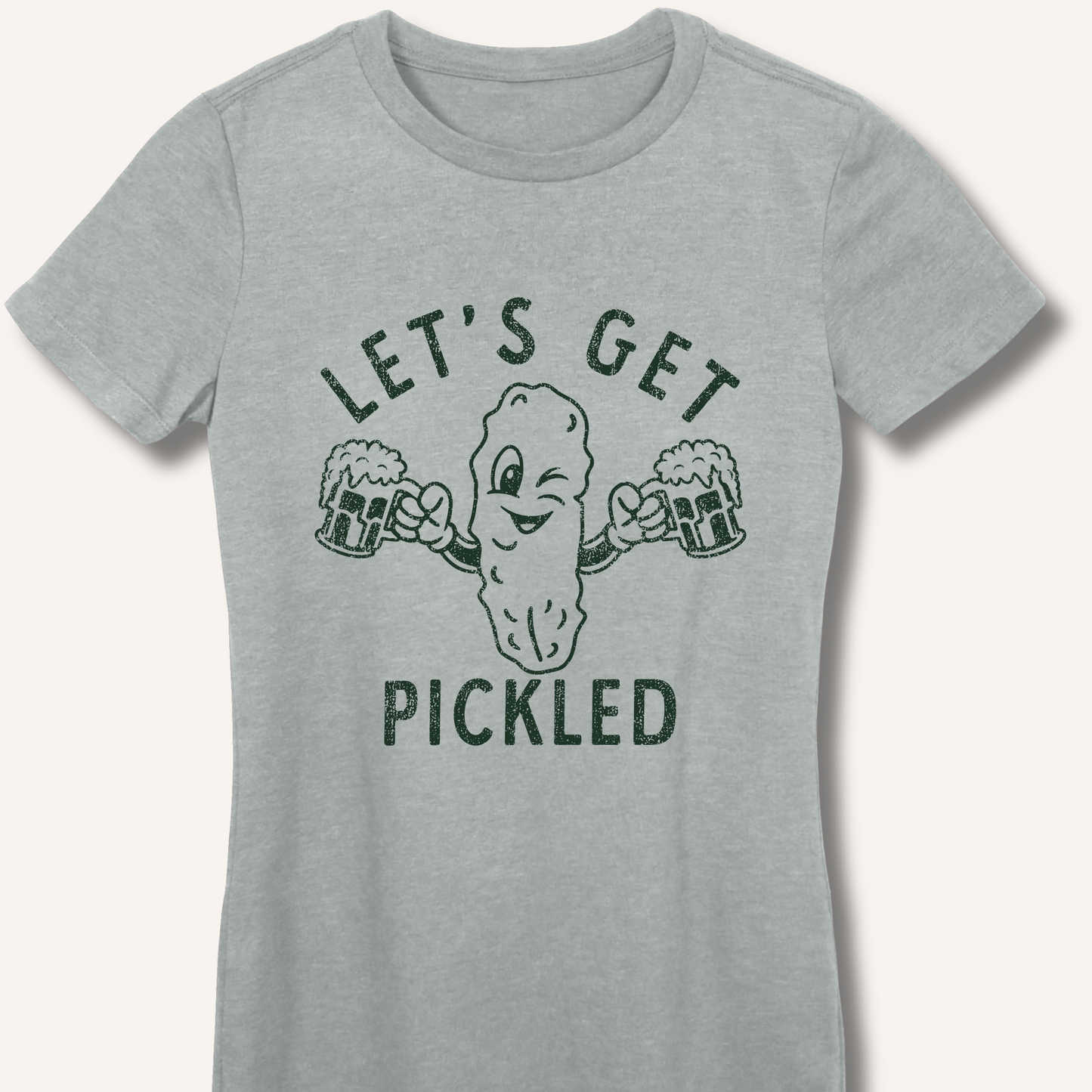 Let's Get Pickled Women's Fitted T-Shirt – Sport Grey