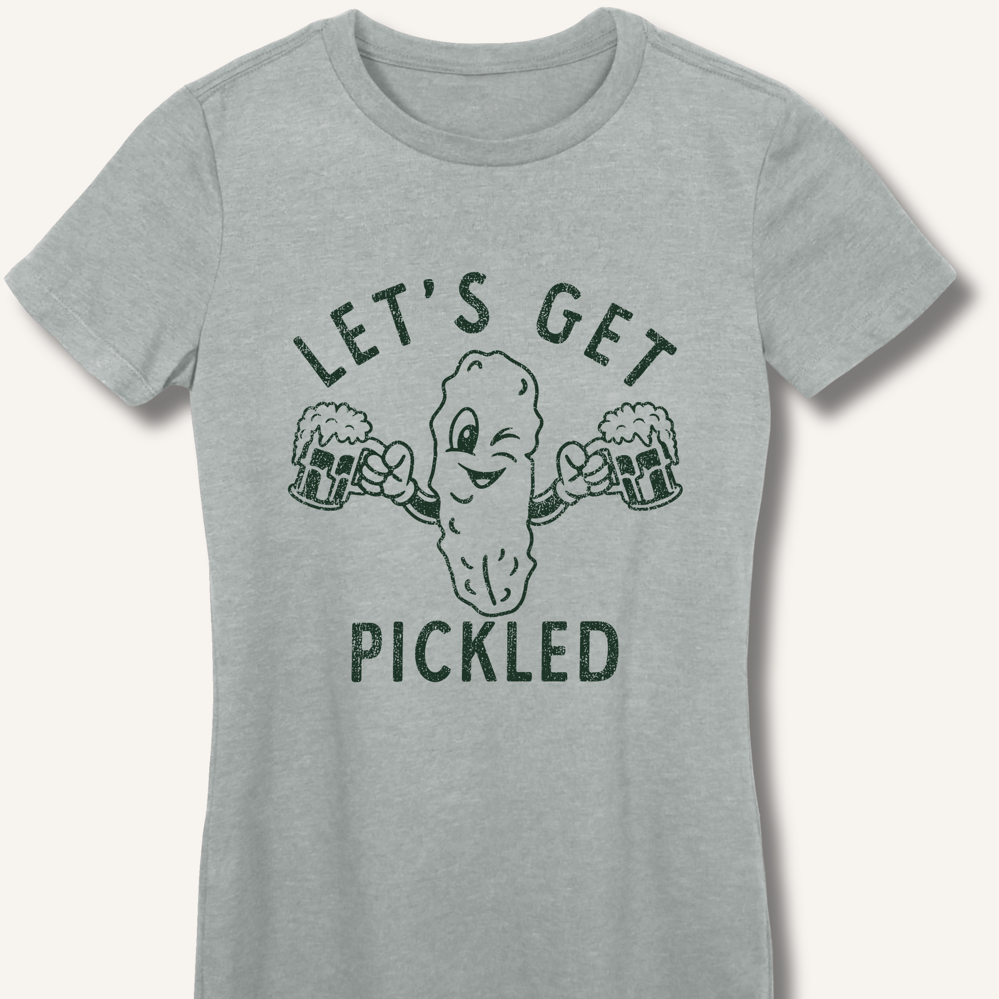 Let's Get Pickled Women's Fitted T-Shirt – Sport Grey