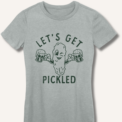 Let's Get Pickled Women's Fitted T-Shirt – Sport Grey