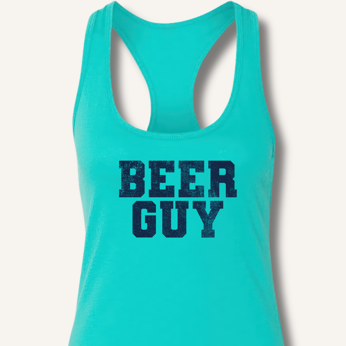 Beer Guy Racerback Tank – Solid Tahiti Blue