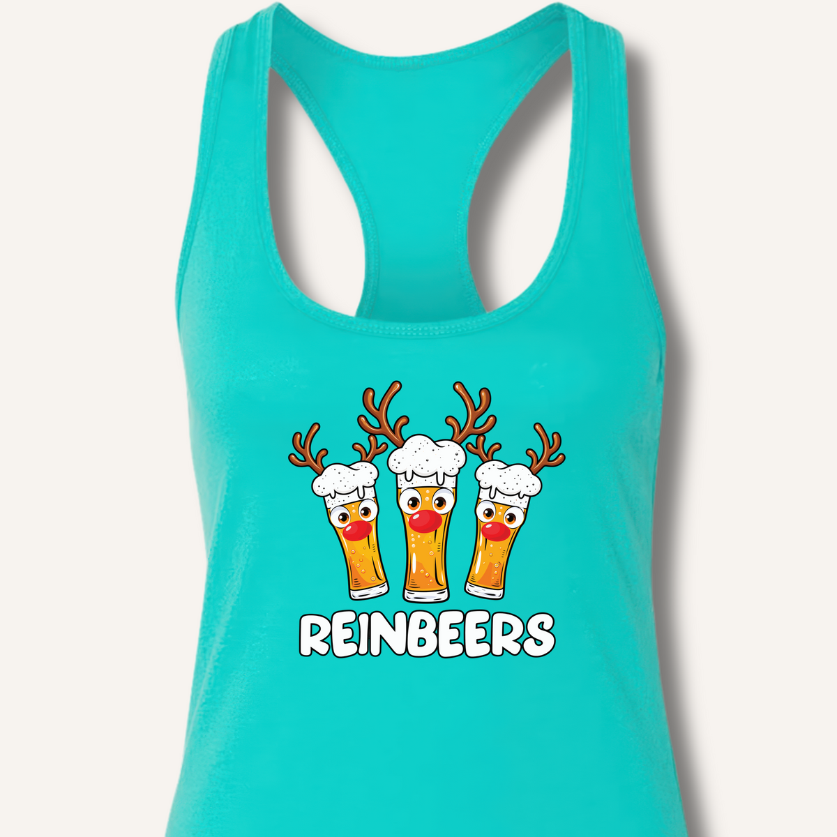 Reinbeers Racerback Tank – Solid Tahiti Blue