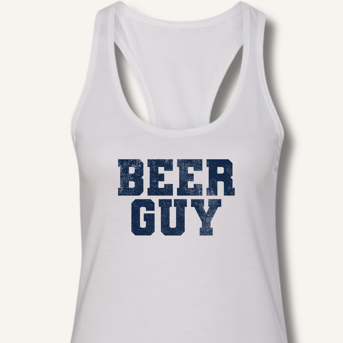 Beer Guy Racerback Tank – Solid White