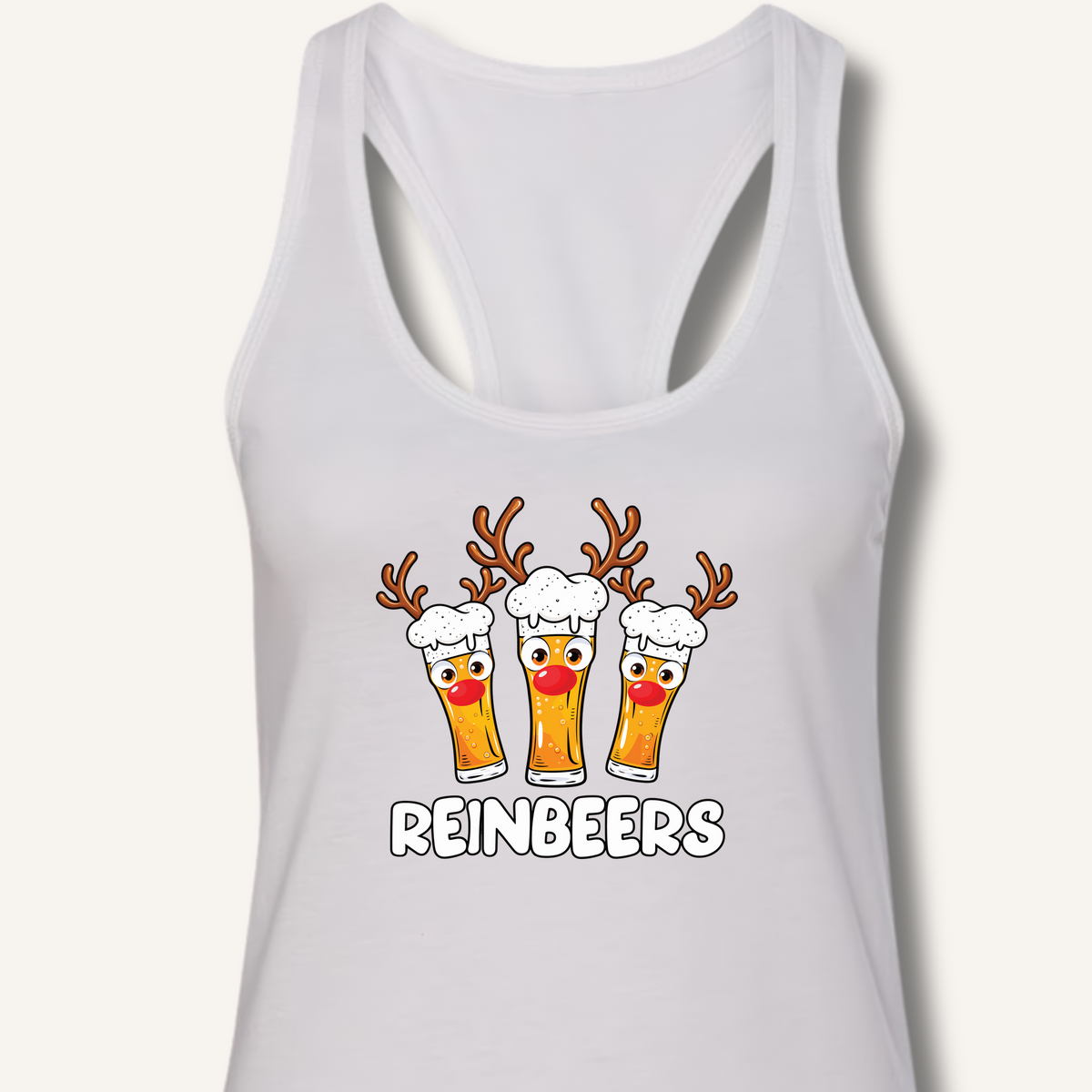 Reinbeers Racerback Tank – Solid White