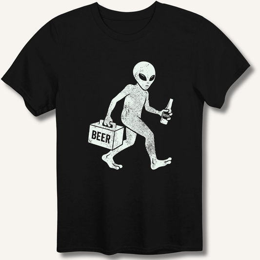 Alien Beer Shadow T-Shirt - Sip & Shirt