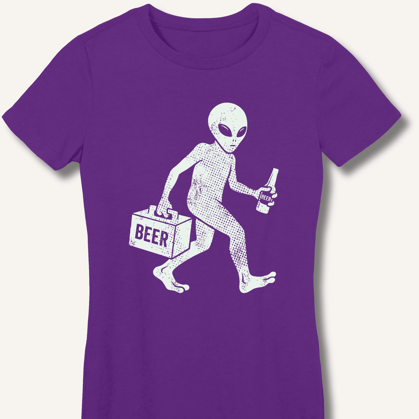 Alien Beer Shadow T-Shirt Fitted T-Shirt - Sip & Shirt