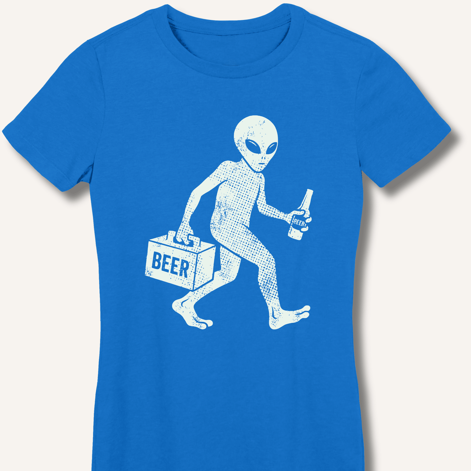 Alien Beer Shadow T-Shirt Fitted T-Shirt - Sip & Shirt